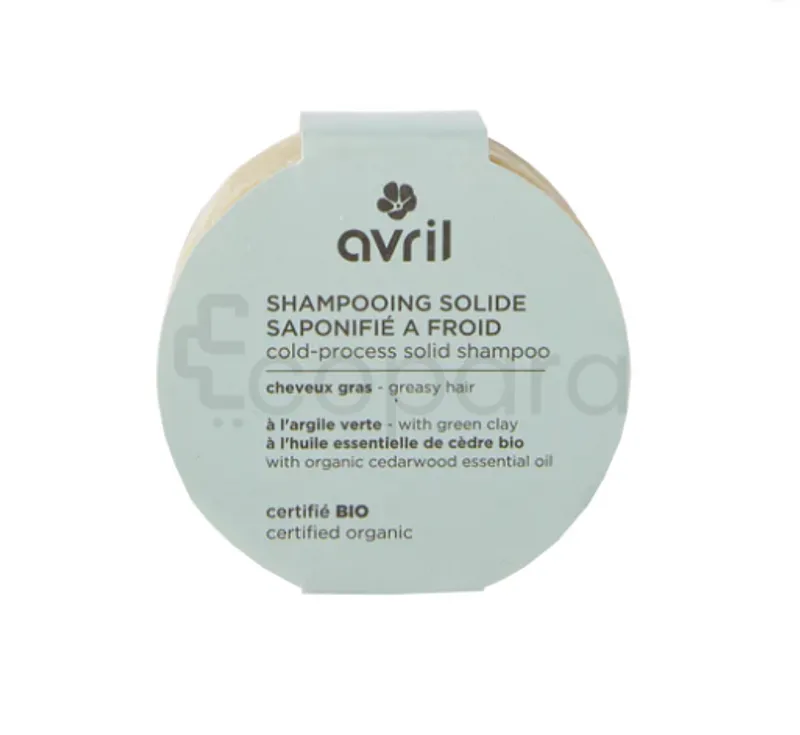 AVRIL SHAMPOOING SOLIDE A FROID CHEVEUX GRAS BIO 100G