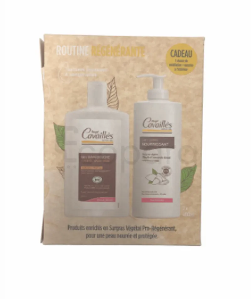 ROGE CAVAILLES ROUTINE REGENERANTE GEL DOUCHE MACADAMIA 400ML + LAIT 400ML