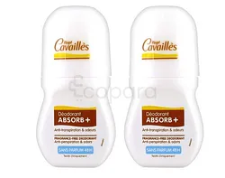 ROGE CAVAILLES DUO DEODORANT ABSORB+ SOIN REGULATEUR SANS PARFUM ROLL-ON MIXTE 2*50ML BOITE DE 2