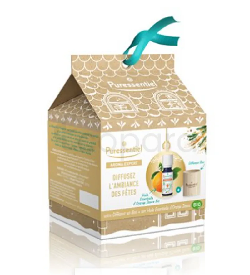 PURESSENTIEL PACK AROMA EXPERT FIN D'ANNÉE DIFFUSEUR BOIS + HUILE ESSENTIELLE ORANGE