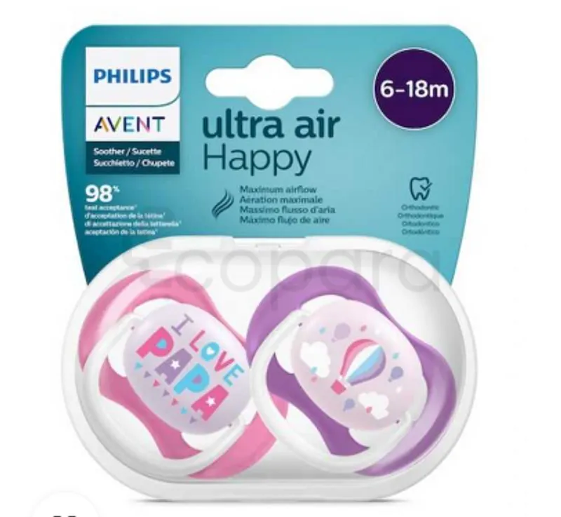 AVENT SUCETTE ULTRA AIR HAPPY GIRL 6-18MOIS REFERENCE SCF080/04