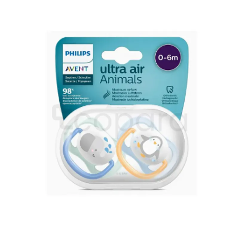 AVENT SUCETTE ORTHODONTIQUE 0-6MOIS BOY ELEPHANT PENGUIN 0% BPA REFERENCE SCF 080/05