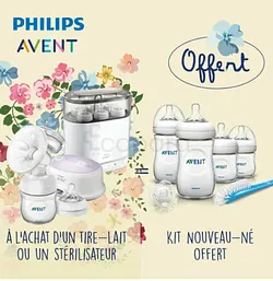 AVENT PACK STERILISATEUR + NEWBORN STARTER SET NATURAL OFFERT