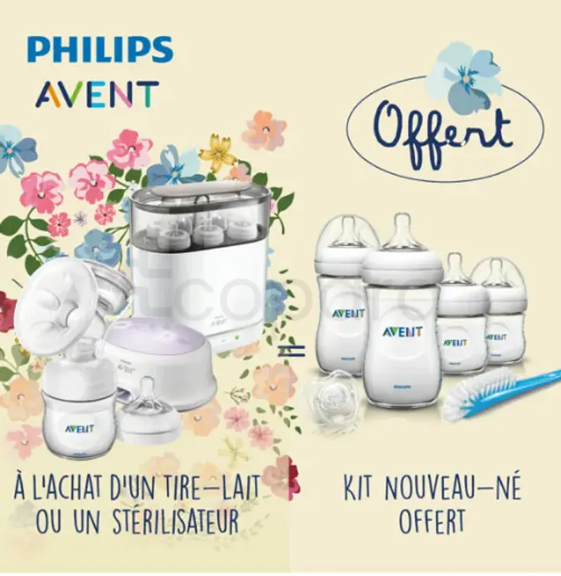 AVENT PACK STERILISATEUR + NEWBORN STARTER SET NATURAL OFFERT