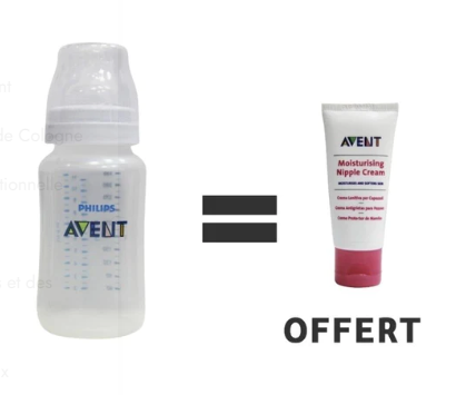 AVENT PACK BIBERON CLASSIQUE ANTI-COLIQUE 260ML + CREME MAMELONS 30ML
