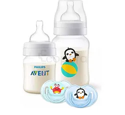AVENT PACK BIBERON ANTI-COLIQUE 125ML + BIBERON 260ML + 2 SUCETTES REFERENCE SCD805/01