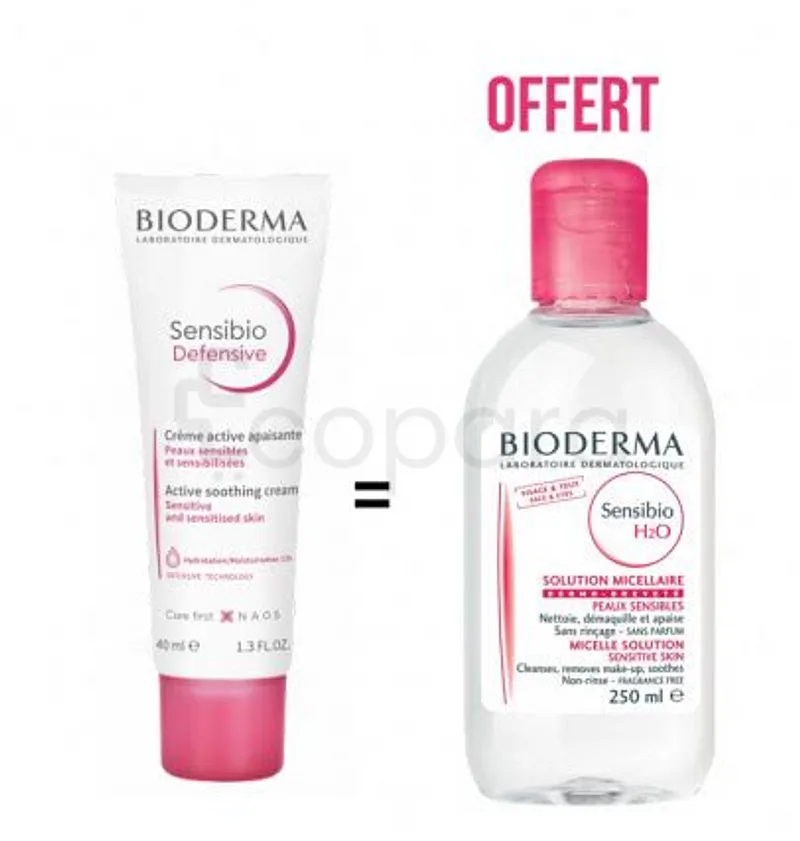 BIODERMA COFFRET SENSIBIO DEFENSIVE RICH 40ML+ SENSIBIO H2O 250ML OFFERT