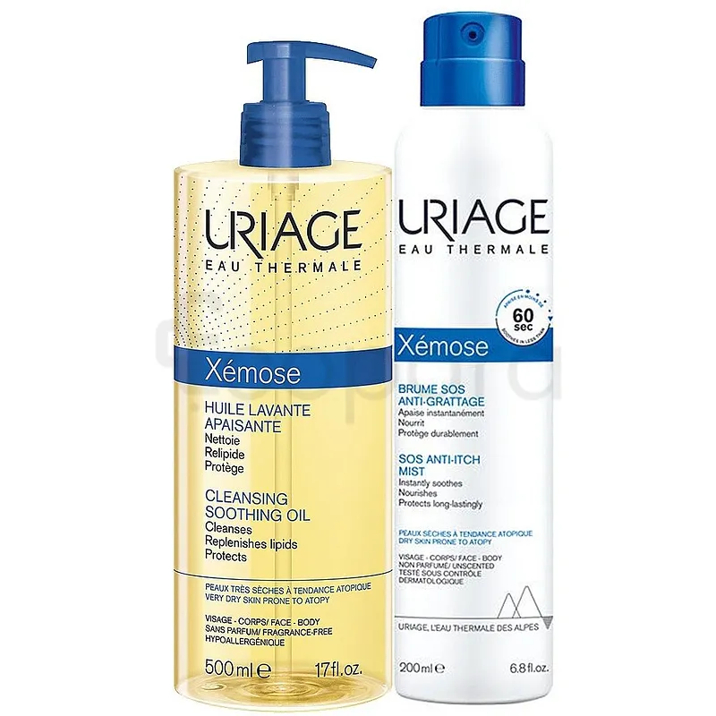 URIAGE PACK XEMOSE HUILE LAVANTE 500ML + BRUME SOS 200ML