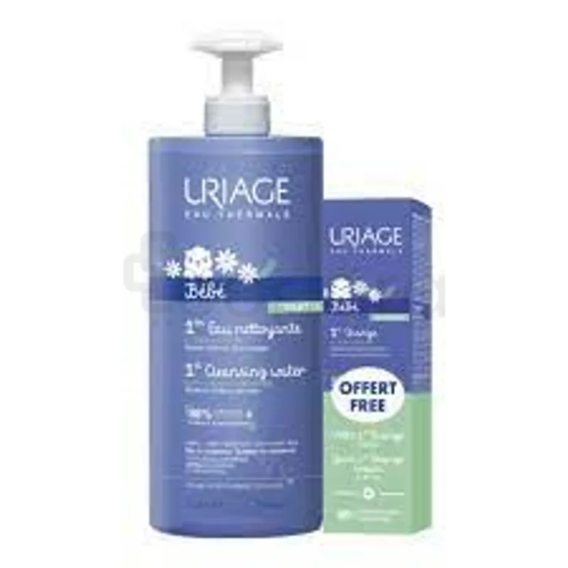 URIAGE BEBE 1ERE EAU NETTOYANT SANS RINCAGE BEBE 1L + CREME DE CHANGE 100ML