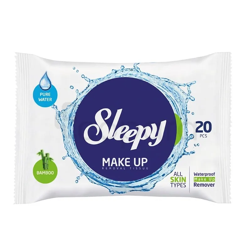 SLEEPY LINGETTES MAKE UP REMOVAL TISSUE BOITE DE 20