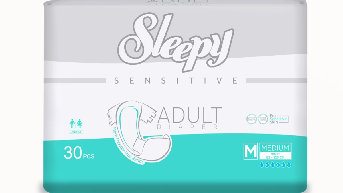 SLEEPY SENSITIVE ADULTE DIAPER TESTE DERMATOLOGIQUEMENT TAILLE M BOITE DE 30
