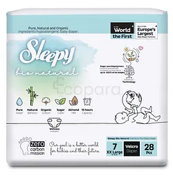 SLEEPY BIO NATURAL DIAPER DOUBLE JUMBO XXL++ 20-30KG TAILLE 7 BOITE DE 28