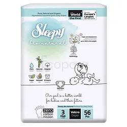 SLEEPY BIO NATURAL DIAPER DOUBLE JUMBO MIDI 5-10KG TAILLE 3 BOITE DE 56