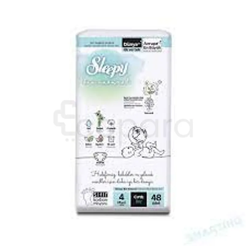 SLEEPY BIO NATURAL DIAPER DOUBLE JUMBO MAXI 7-14KG TAILLE 4 BOITE DE 48