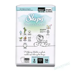 SLEEPY BIO NATURAL CULOTTES DOUBLE JUMBO MIDI 4-9KG TAILLE 3 BOITE DE 56