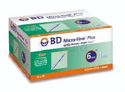 BD MICROFINE PLUS SERINGUES INSULINES 6MM 1ML 31G BOITE DE 10*10