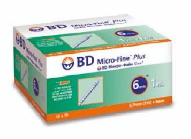 BD MICROFINE PLUS SERINGUES INSULINES 6MM 1ML 31G BOITE DE 10*10
