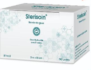 STERISOIN BANDE DE GAZE 3M*10CM /UNITE