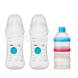 BEBE CONFORT PACK 2 BIBERON EASY CLIP 270ML + DOSEUR