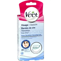 VEET BANDE DE CIRE POUR VISAGE PEAUX SENSIBLES BOITE DE 20