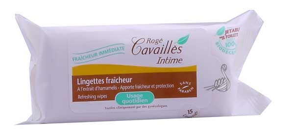 ROGE CAVAILLES INTIME LINGETTES FRAICHEUR 15 UNITES