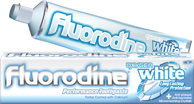 FLUORODINE DENTIFRICE OXYGEN WHITE