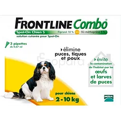 FRONTLINE COMBO 3 PIPETTES CHIEN 2- 10KG