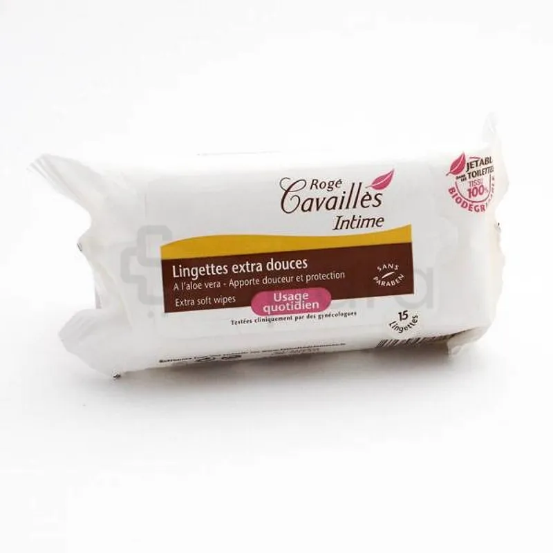 ROGE CAVAILLES INTIME LINGETTES EXTRA DOUCES 15 UNITES
