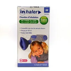 INHALER CHAMBRE D INHALATION DE 9MOIS A 6ANS AVEC MASQUE PEDIATRIQUE