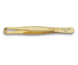 3 CLAVELES PINCE A EPILER CRABE DORE 8CM