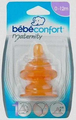 BEBE CONFORT TETINES LARGES CAOUTCHOUC EVIDENCE VALVE 3 VIT TAILLE 1 REFERENCE 0025