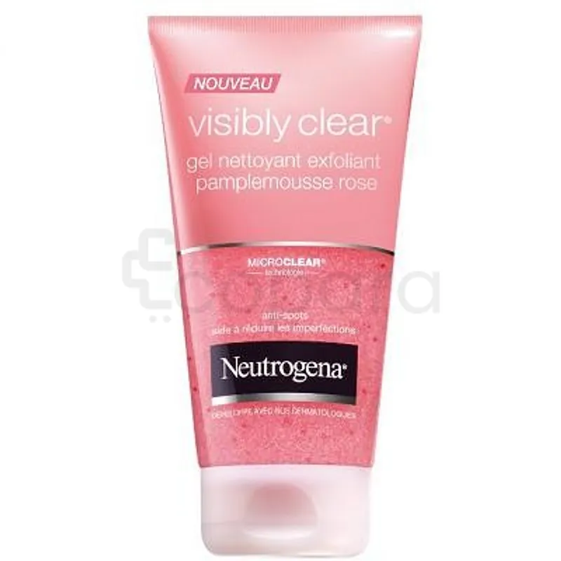NEUTROGENA VISIBLY CLEAR GEL NETTOYANT EXFOLIANT PAMPLEMOUSSE ROSE 150ML