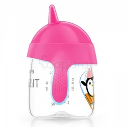 AVENT TASSE PINGOUIN AVEC ANSES ROSE ANTI DERAPANTE +12MOIS REFERENCE SCF753/07