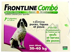 FRONTLINE COMBO 3 PIPETTES CHIEN 20-40KG
