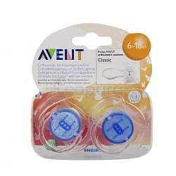 AVENT SUCETTES TRANSPARENTES-SILICONE 6-18MOIS BOITE DE 2