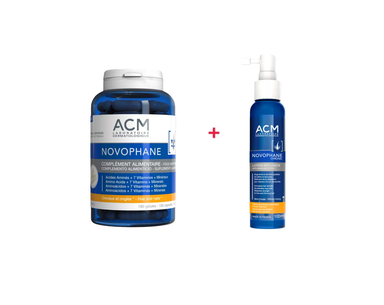 ACM PACK NOVOPHANE BOITE DE 180 GELULES + ACM NOVOPHANE CHRONIC LOTION ANTI-CHUTE 100ML