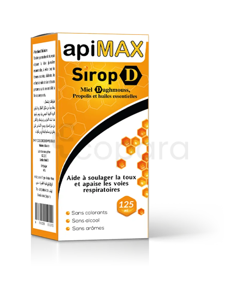 APIMAX SIROP MIEL DAGHMOUSS ET PROPOLIS 125ML