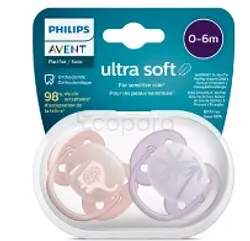 AVENT SUCETTE ULTRA SOFT 0-6MOIS GIRL BOITE DE 2 REFERENCE SCF091/09