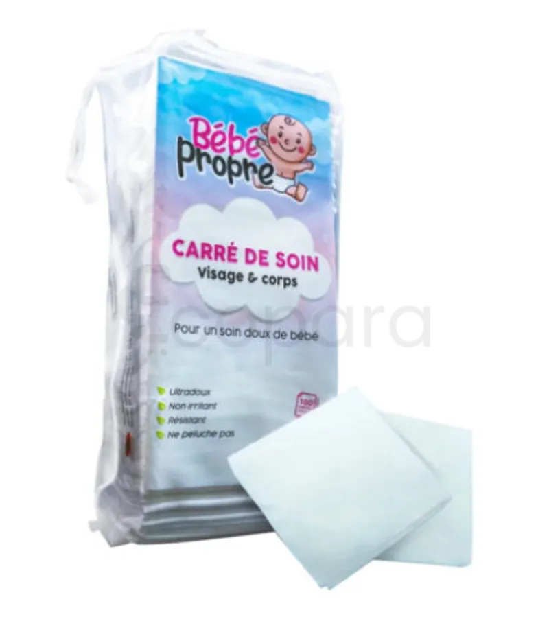 BEBE PROPRE CARRE DE SOIN VISAGE ET CORPS BOITE DE 100
