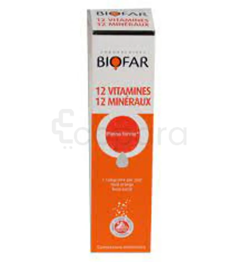 BIOFAR MULTIVITAMINES ORANGE BOITE DE 20 COMPRIMES EFFERVESCENTS