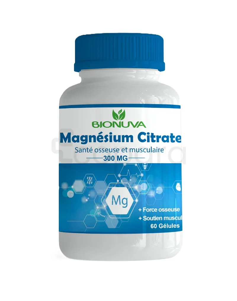 BIONUVA MAGNESIUM CITRATE 300MG BOITE DE 60 GELULES