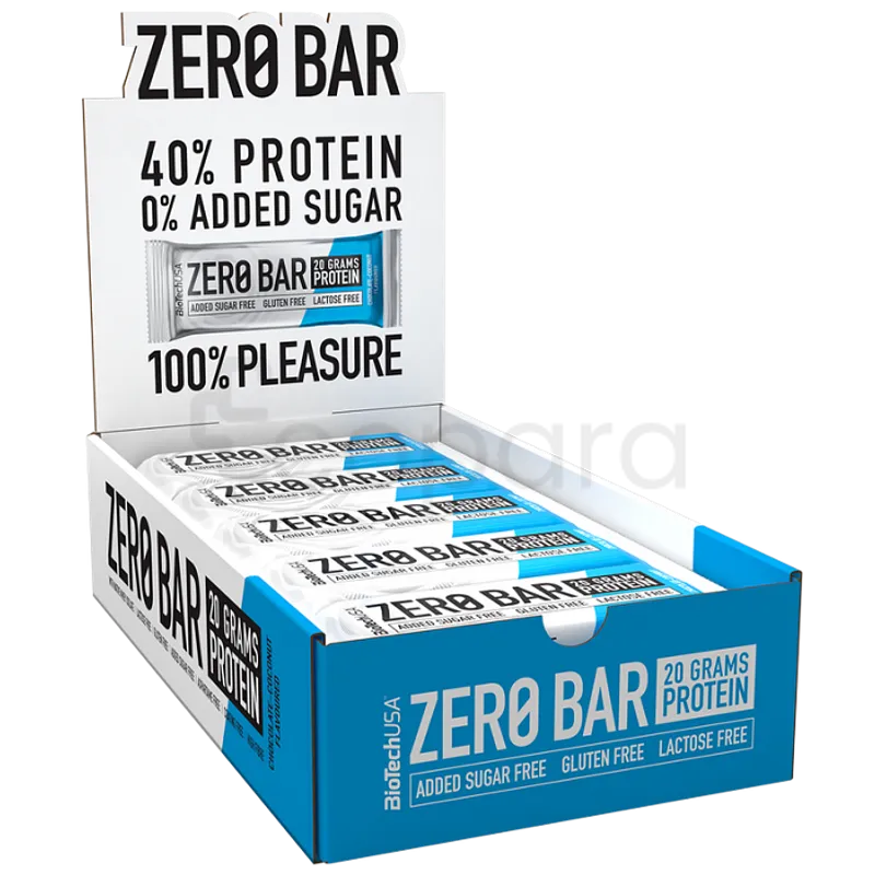 BIOTECHUSA ZERO BAR CHOCOLATE COCONUT 50G BOITE DE 20 REFERENCE BZB04