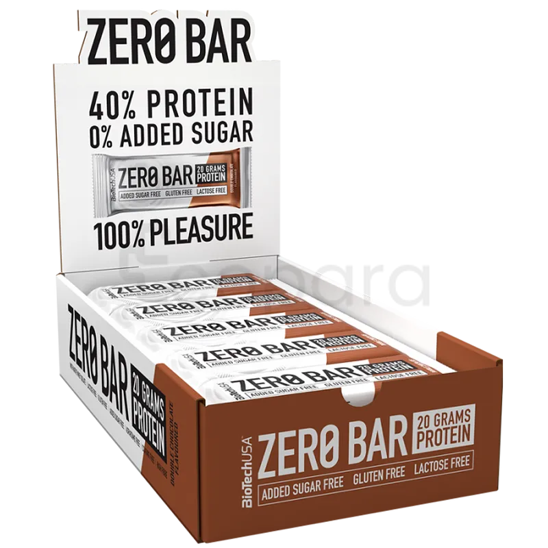 BIOTECHUSA ZERO BAR DOUBLE CHOCOLATE 50G BOITE DE 20 REFERENCE BZB05