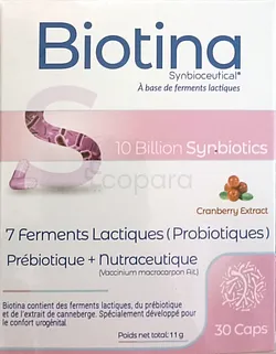BIOTINA BELLA VIE 10 BILLION SYNBIOTICS BOITE DE 30 COMPRIMES