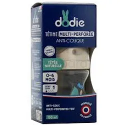 DODIE BIBERON MULTI PERFOREE ANTI-COLIQUE BLEU 150ML D1 REFERENCE 0408