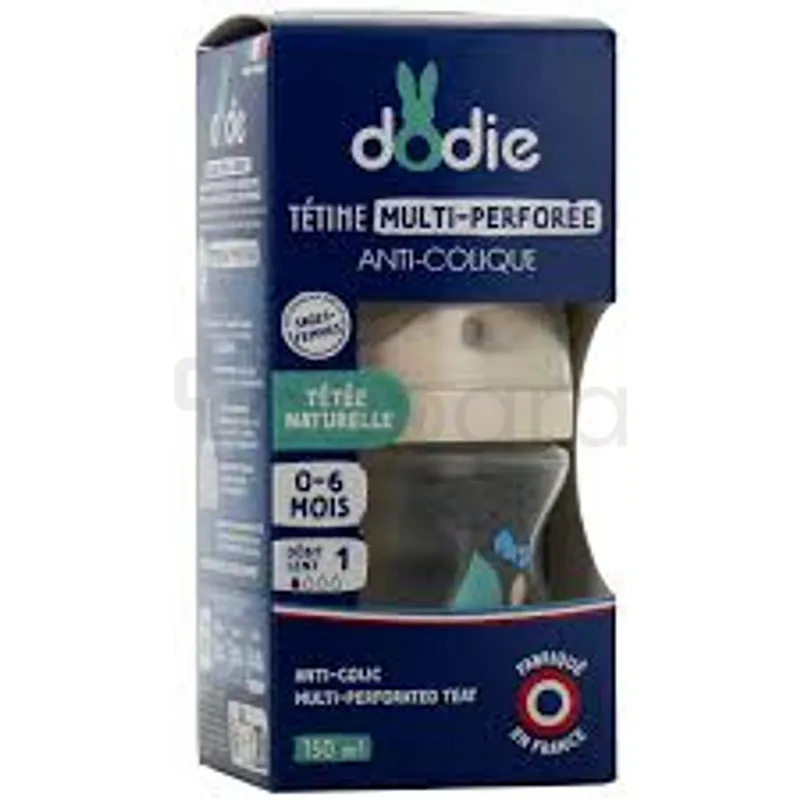 DODIE BIBERON MULTI PERFOREE ANTI-COLIQUE BLEU 150ML D1 REFERENCE 0408