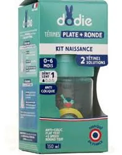 DODIE PACK BIBERON SENSATION CACHE CACHE 0-6M 150ML TETINE PLATE + TETINE RONDE D1