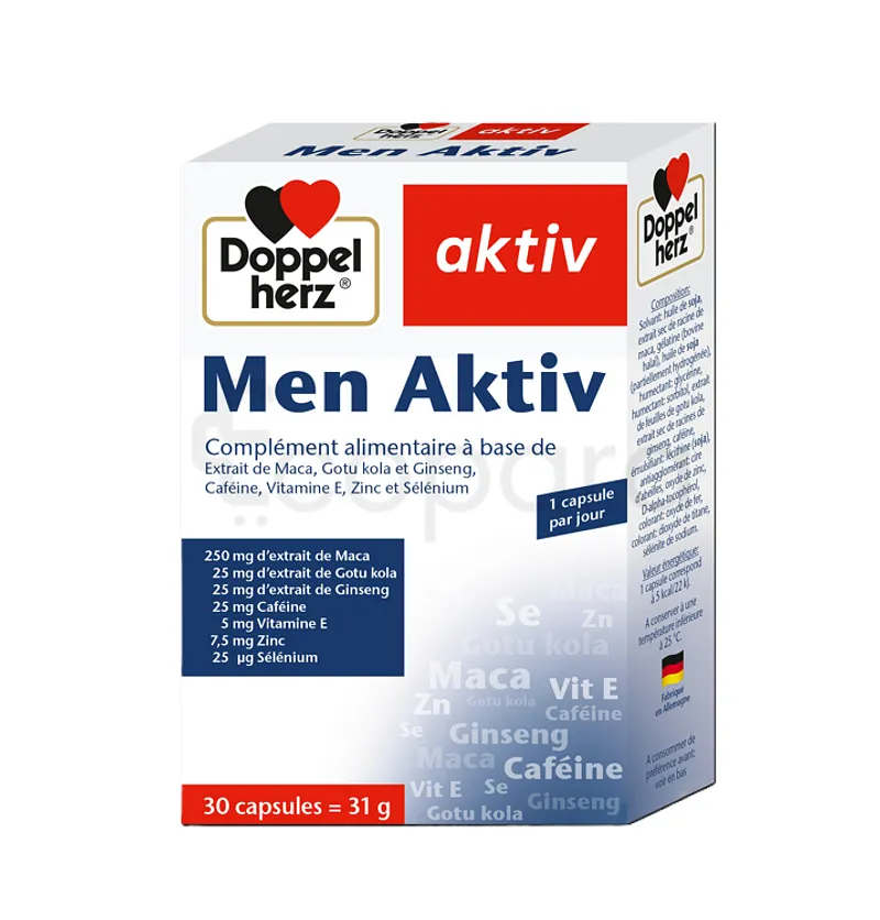 DOPPEL HERZ AKTIV MEN BOITE DE 30 GELULES