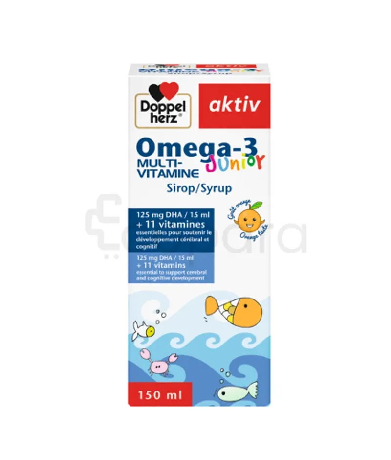 DOPPEL HERZ AKTIV OMEGA-3 JUNIOR MULTI VITAMINE 150ML