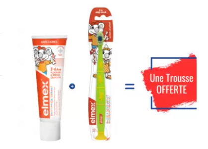 ELMEX PACK ENFANT KIDS 3-6ANS DENTIFRICE + BROSSE A DENTS + TROUSSE